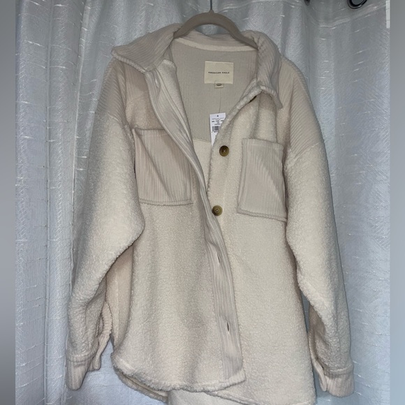 American Eagle Outfitters Jackets & Blazers - Sweater Knit Cream Sweater